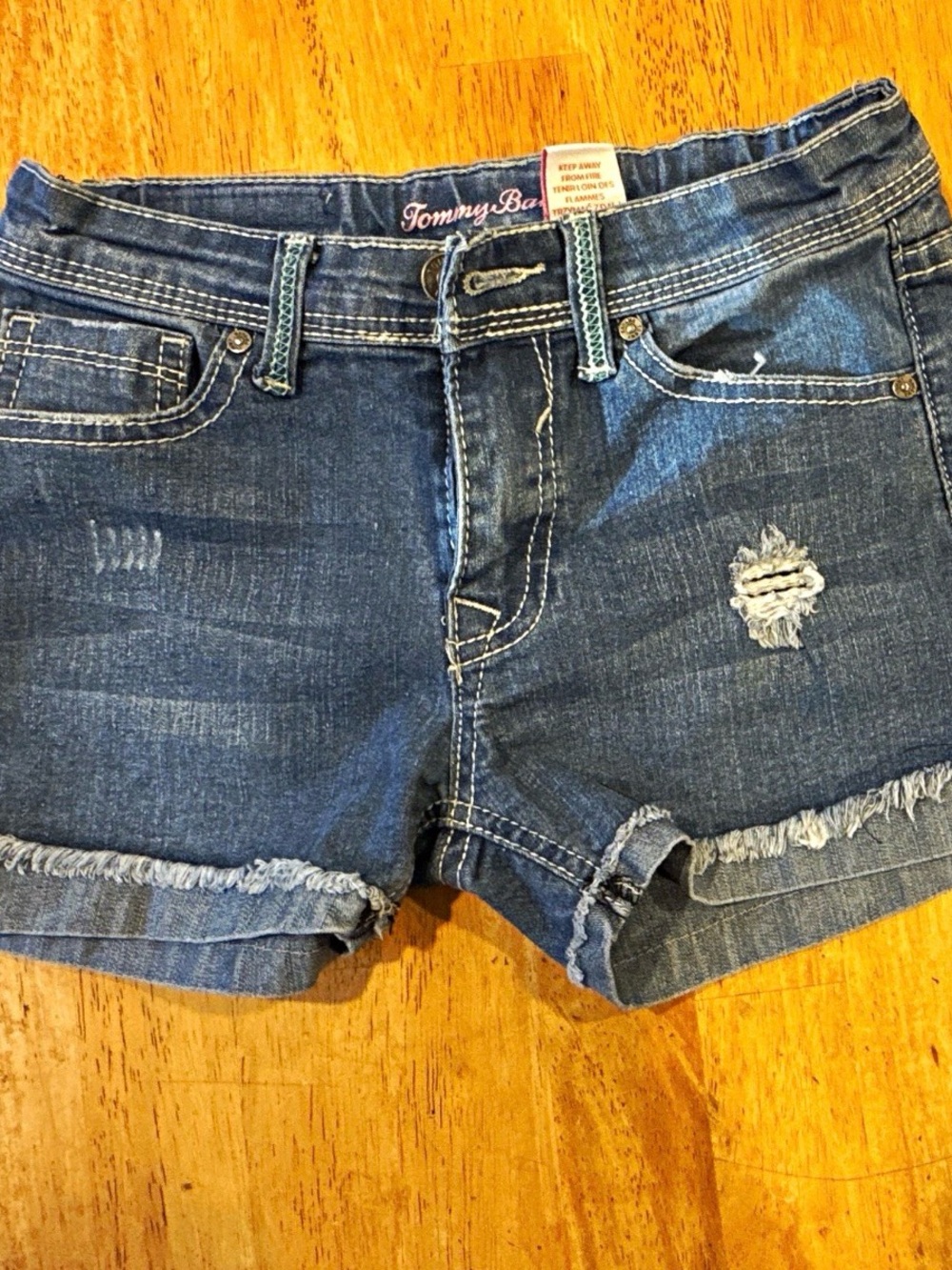 Tommy Bahama Indigo Distressed Denim Shortalls